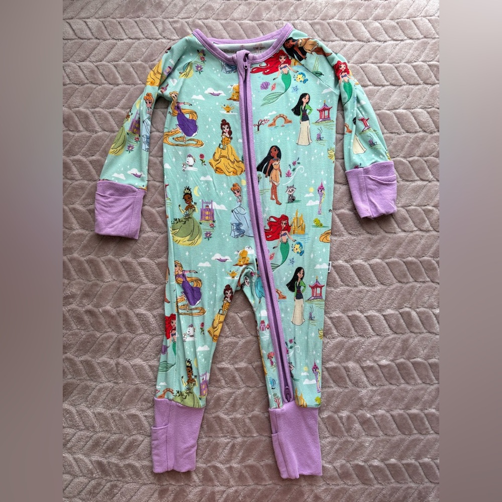 Little Sleepies Disney Princesses Zippy Size 0-3